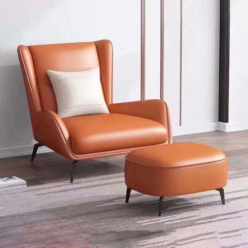 Ghế đôn sofa sắc cam tinh tế